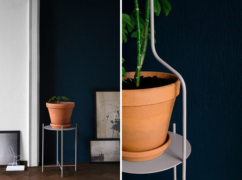 Swiss design company SUPERLIFE, have created Liana, a minimalist plant stand that evolves with your plant. #ModernPlantStand #PlantStand #Design #Furniture