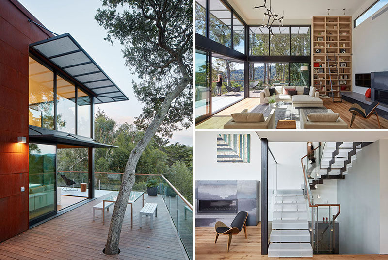 Zack | de Vito Architecture + Construction have designed a modern house that sits on a hillside in Mill Valley, California. #Architecture #ModernHouse #HouseDesign