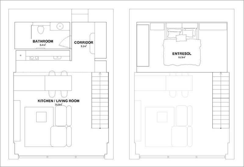 Design firm IDwhite has recently completed the interiors of a modern industrial loft in Kaunas, Lithuania. #ModernLoft #IndustrialLoft #InteriorDesign #FloorPlan