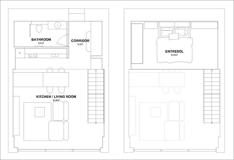 Design firm IDwhite has recently completed the interiors of a modern industrial loft in Kaunas, Lithuania. #ModernLoft #IndustrialLoft #InteriorDesign #FloorPlan