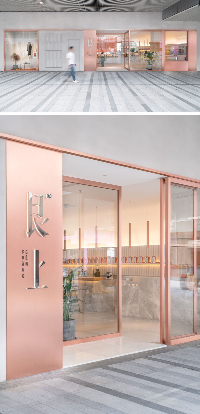 OFFICE COASTLINE have recently completed a new modern tea house in the city of Shanghai, China, for the life-style brand “Genshang”. #InteriorDesign #CafeDesign #TeaHouse #ModernRestaurant