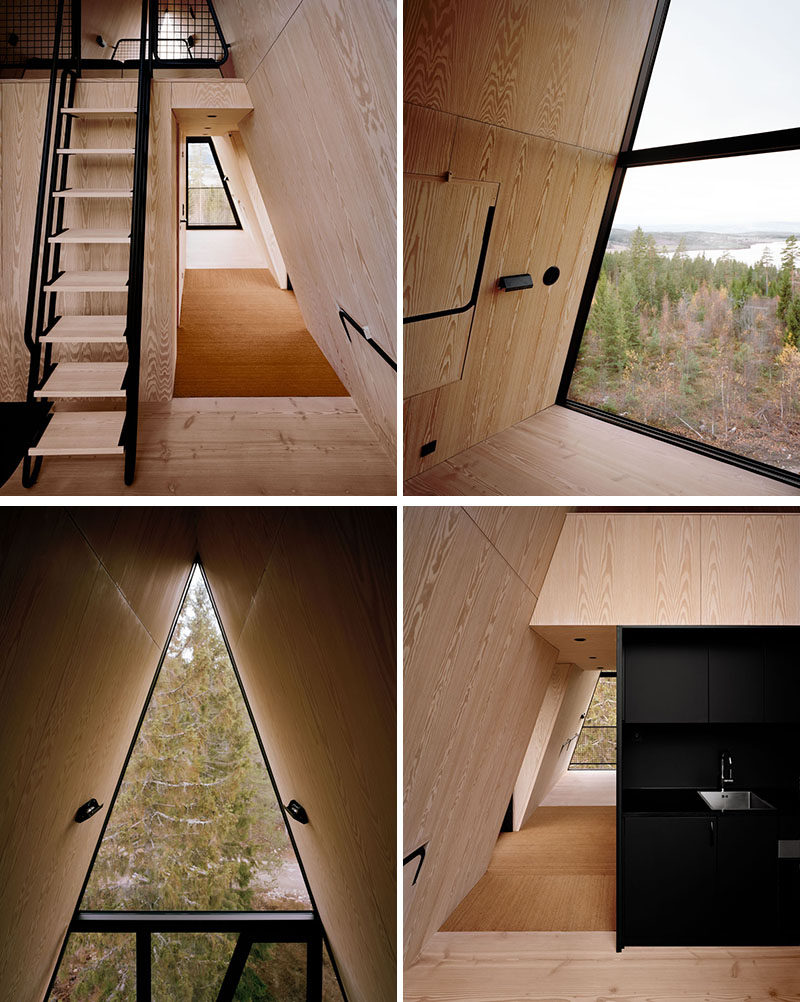 The design of the PAN Treetop Cabins, which are a place for tourists to stay, were inspired by the forest, North American A-Lodges, modern power lines, and the Moomin character houses. #Architecture #ModernCabin