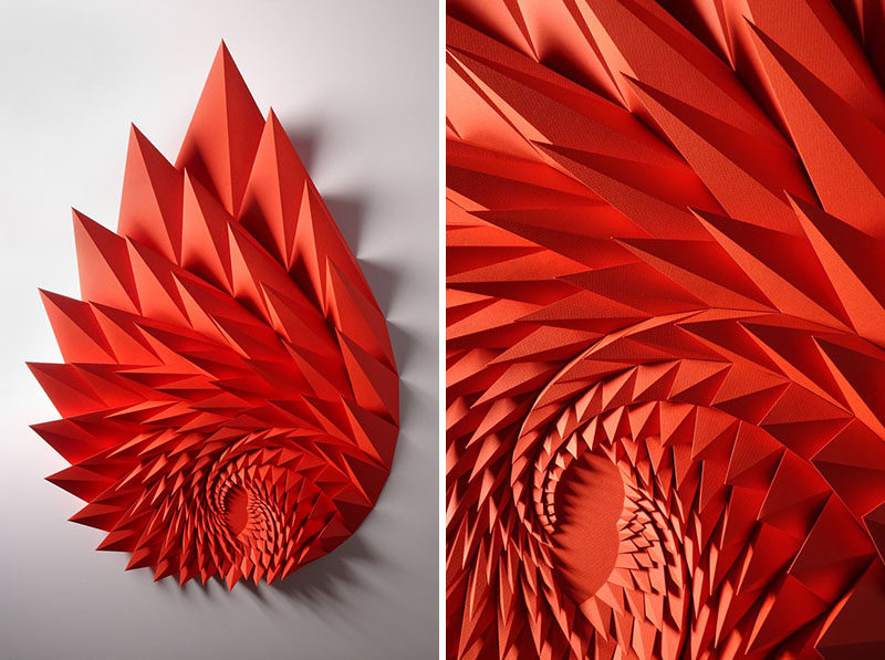 American paper engineer and artist Matt Shlian, has created a collection of sculptures where he uses paper to form artwork that almost look like they're moving. #Art #Sculpture