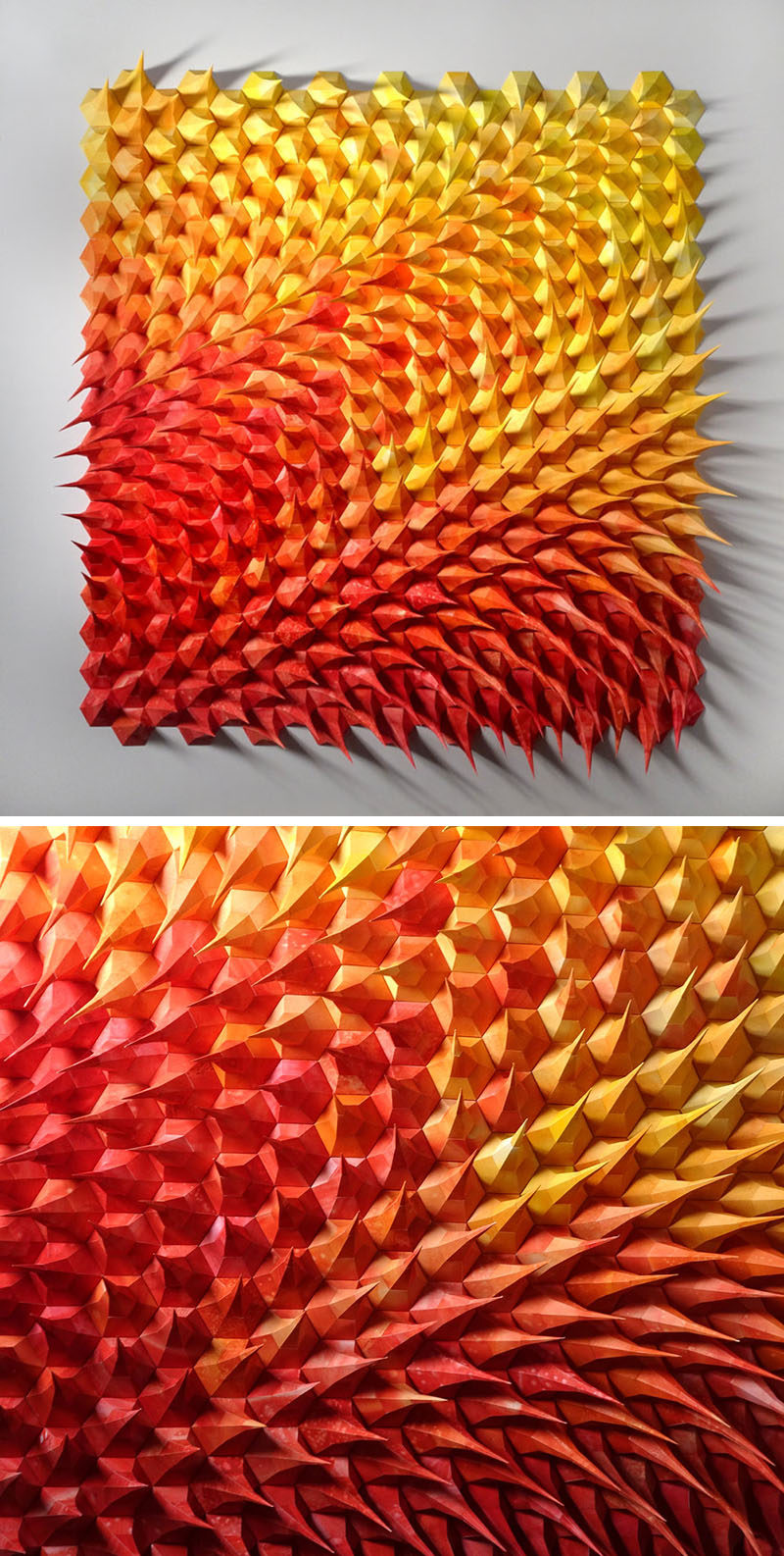 American paper engineer and artist Matt Shlian, has created a collection of sculptures where he uses paper to form artwork that almost look like they're moving. #Art #Sculpture