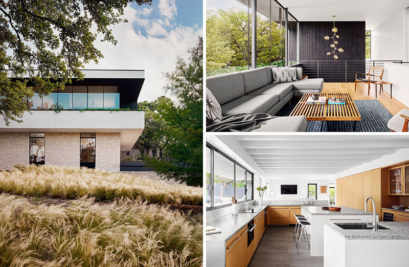 Specht Architects have recently completed the renovation of a 1955 suburban ranch home in Austin, Texas, that also included a new second storey addition. #ModernHouse #HouseDesign #Architecture