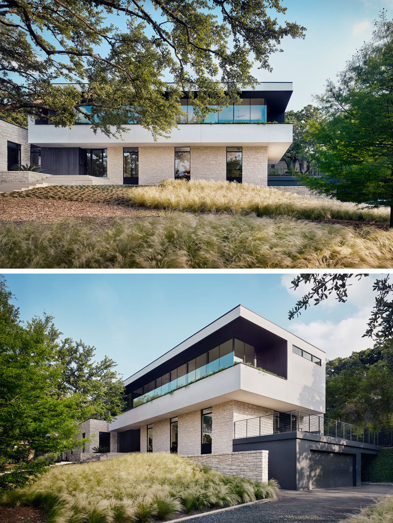 Specht Architects have recently completed the renovation of a 1955 suburban ranch home in Austin, Texas, that also included a new second storey addition. #ModernHouse #HouseDesign #Architecture