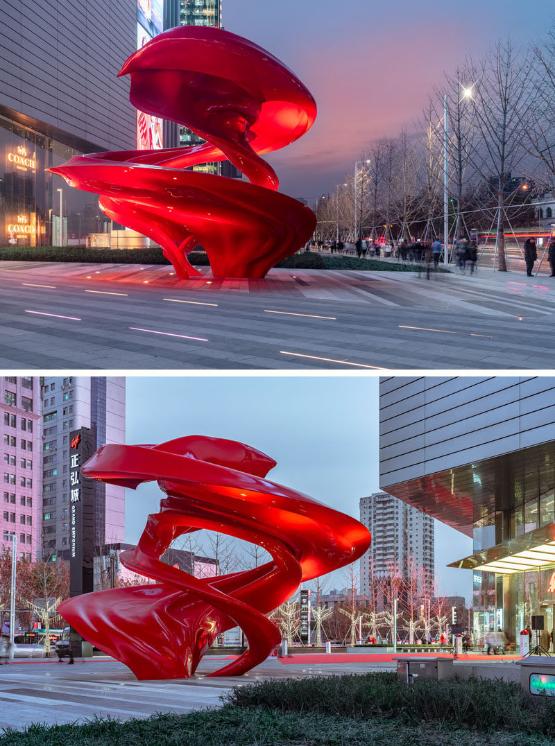 Australian artist Christian de Vietri, has created 'Between Heaven and Earth', an modern public sculpture that's located in Zhengzhou, China. #Sculpture #Design #Art