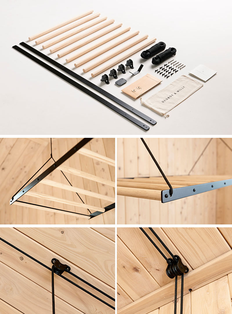 Since Warm Air Rises, This Suspended Drying Rack Is Designed To Take