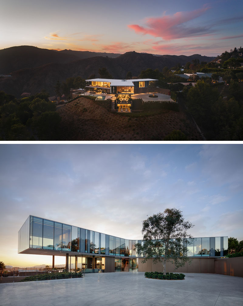 SPF:architects (SPF:a) have recently completed the Orum Residence, a three-level home in Bel-Air, California, that takes on the shape of a three-winged propeller. #ModernHouse #GlassWalls #ModernArchitecture