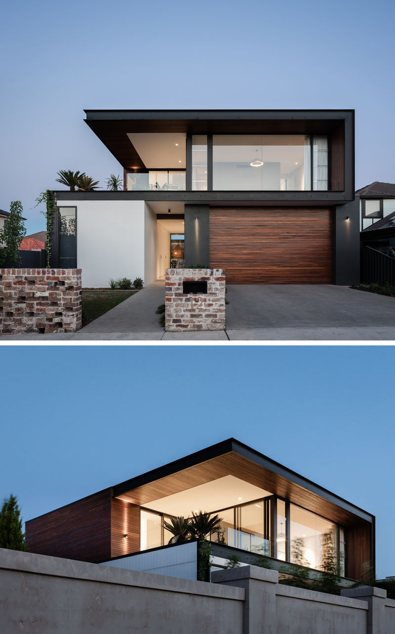 A combination of concrete, recycled bricks, solid timber, and black steel have been used throughout the design of the house. #ModernHouse #ModernArchitecture