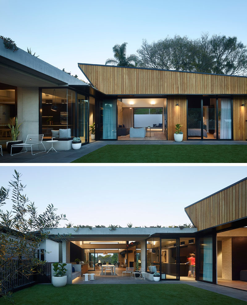 Shaun Lockyer Architects (SLa) have designed a contemporary extension to home in Brisbane, Australia, that creates additional living spaces for the family that lives there. #ModernHouseExtension