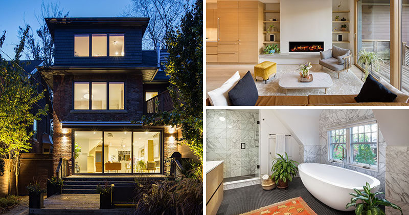 A young couple with two children approached Altius Architecture to redesign their semi-detached home in Toronto, Canada, while keeping the historic exterior. #ModernInterior #Renovation