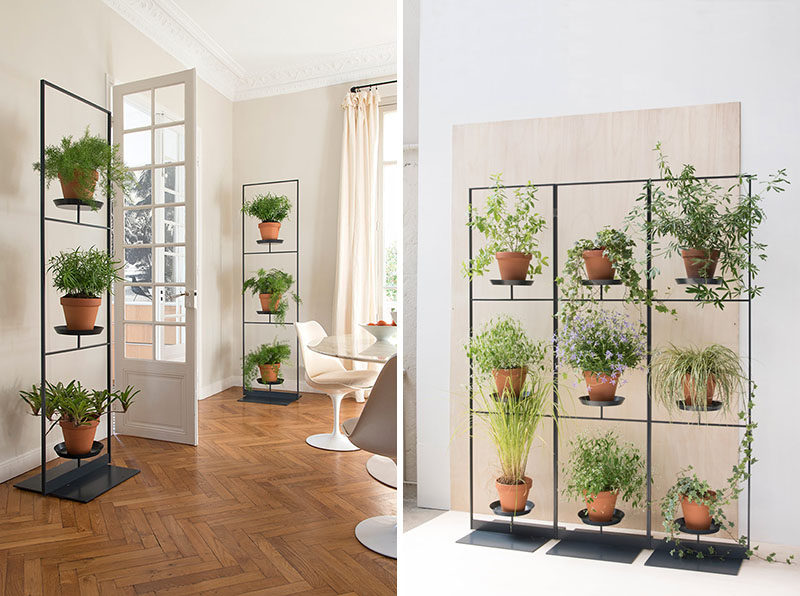 Mauro Canfori has designed Teepots, a minimalist plant shelving system. #Plants #HomeDecor #Shelving #PlantStand