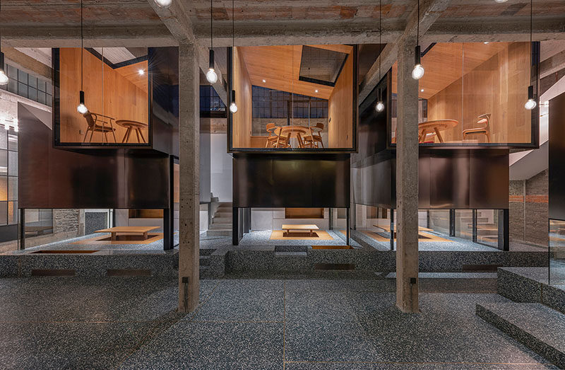 Architecture firm Linehouse, have recently completed the Tingtai Teahouse, that's located within a former factory space and art gallery in Shanghai. #Teahouse #InteriorDesign #Architecture