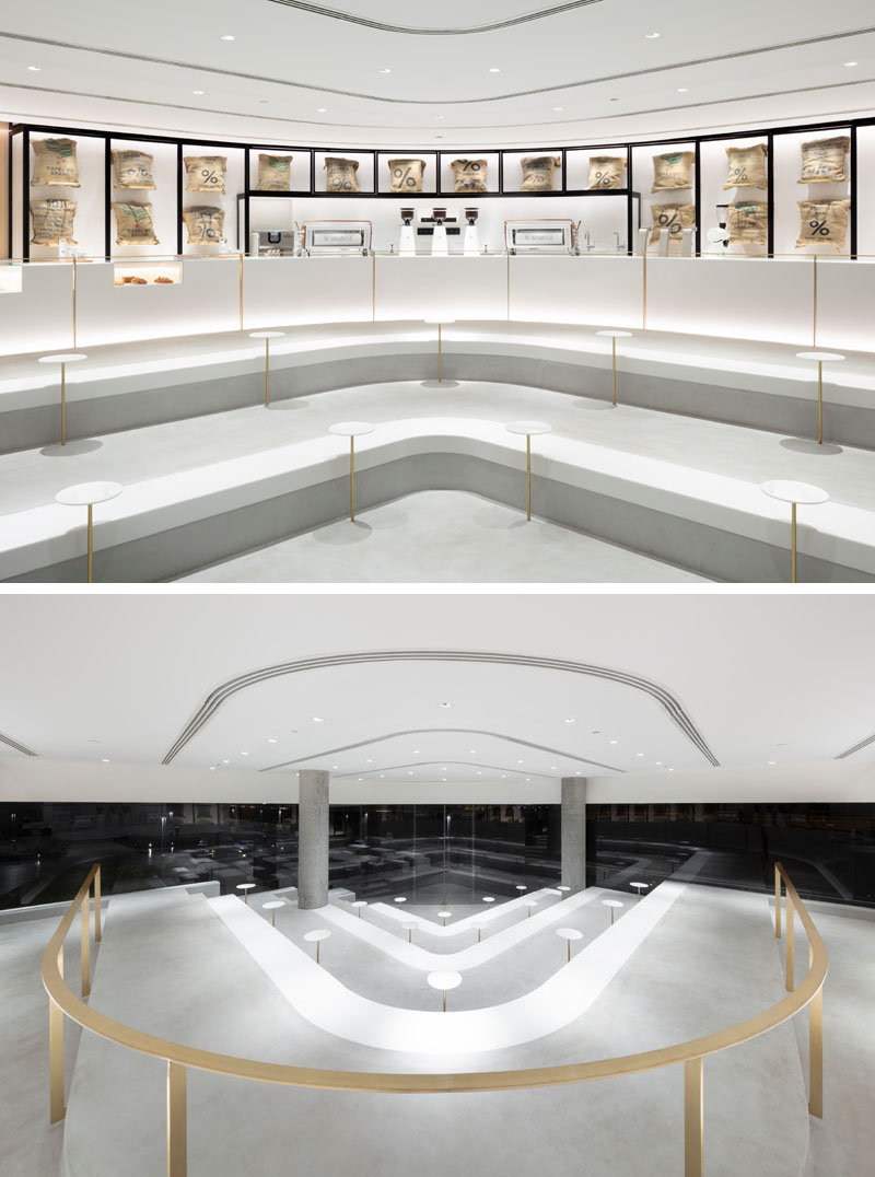 A Minimalist Coffee Shop With Stepped Seating Has Been Completed In Kuwait