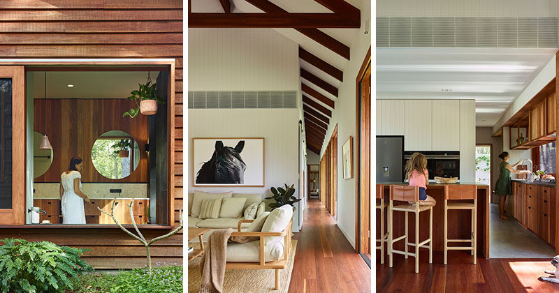 Shaun Lockyer Architects (SLa) designed 'Greenhouse', an environmentally responsible family home built on acreage outside Brisbane, Australia. #ModernWoodHouse #ModernArchitecture