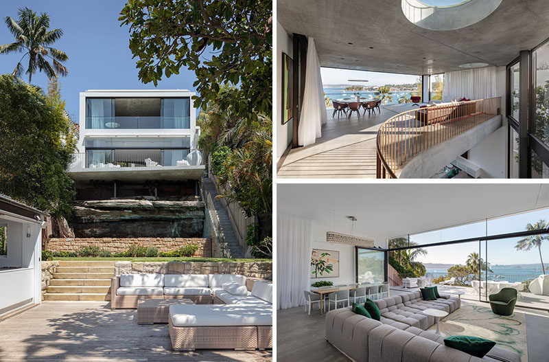 Matthew Woodward Architecture has completed the design of the Crescent House, a modern waterfront home in Vaucluse, a suburb of Sydney, Australia. #ModernHouse #Landscaping #Architecture #InteriorDesign