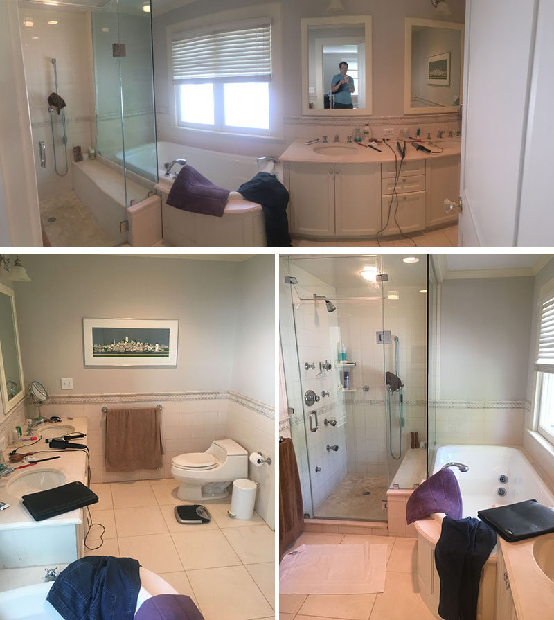 BEFORE PHOTOS - KraftMaster Renovations together with interior designer Kim Platt, have recently given a master bathroom a modern update.