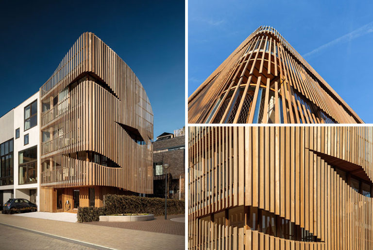 The 'Freebooter' Building Has A Louvered Wood Facade