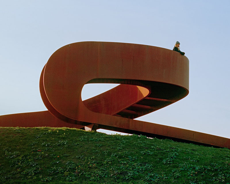 NEXT architects have designed a large weathered steel public sculpture that's based on the principal of the Moebius ring. #Sculpture #Design #PublicArt