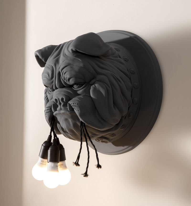 Italian lighting company KARMAN have recently launched their latest collection, and part of that collection is Amsterdam, a fun and quirky bulldog wall lamp designed by Matteo Ugolini. #Lighting #WallLamp #FunLighting #Bulldog #Dogs