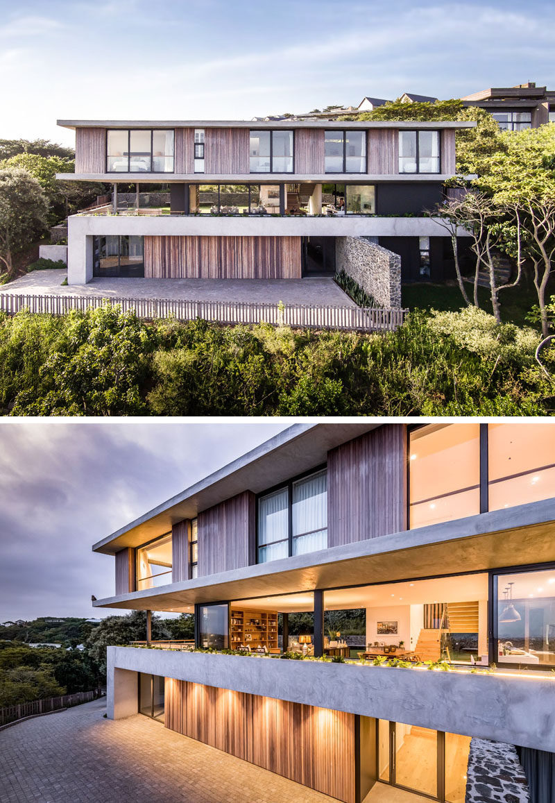 Bloc Architects has designed 'The Tree House', a new contemporary house that's surrounded by one of Durban's few remaining indigenous coastal forests. #ModernHouse #HouseDesign #ModernArchitecture