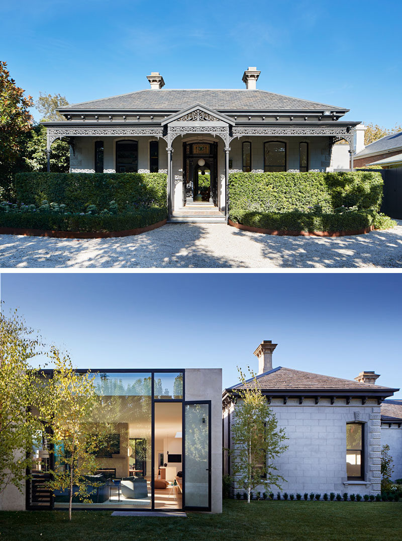 Robson Rak Architecture & Interiors have designed the restoration of a circa 1888 grand Victorian residence in Melbourne, Australia, and added a new wing to the house that's been created in an LA Pavilion style. #Architecture #HouseAddition