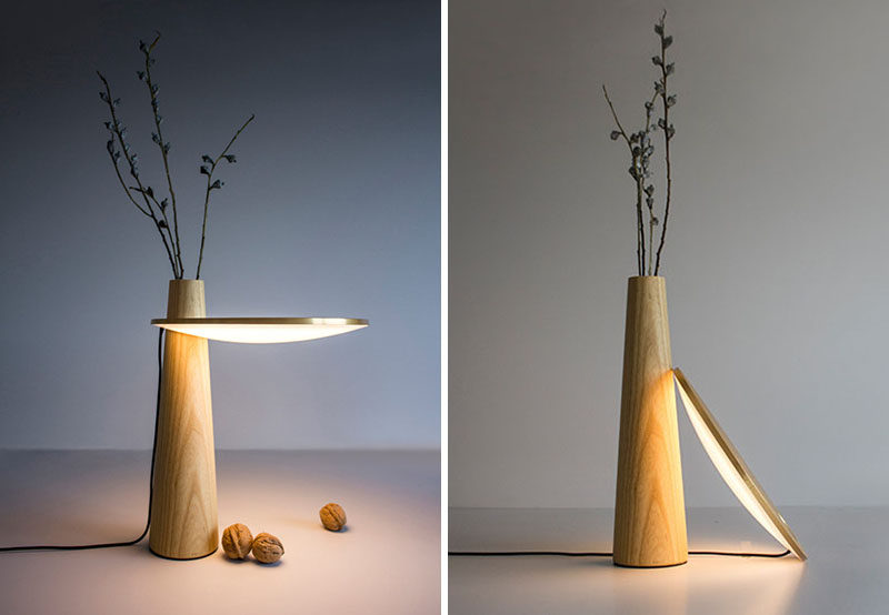 Ben Liu of Shanghai-based product design studio Pushe, has created 'Subtle Happiness', a multi-functional decor item that combines a table lamp and a vase. #Design #Decor #TableLamp #Vase