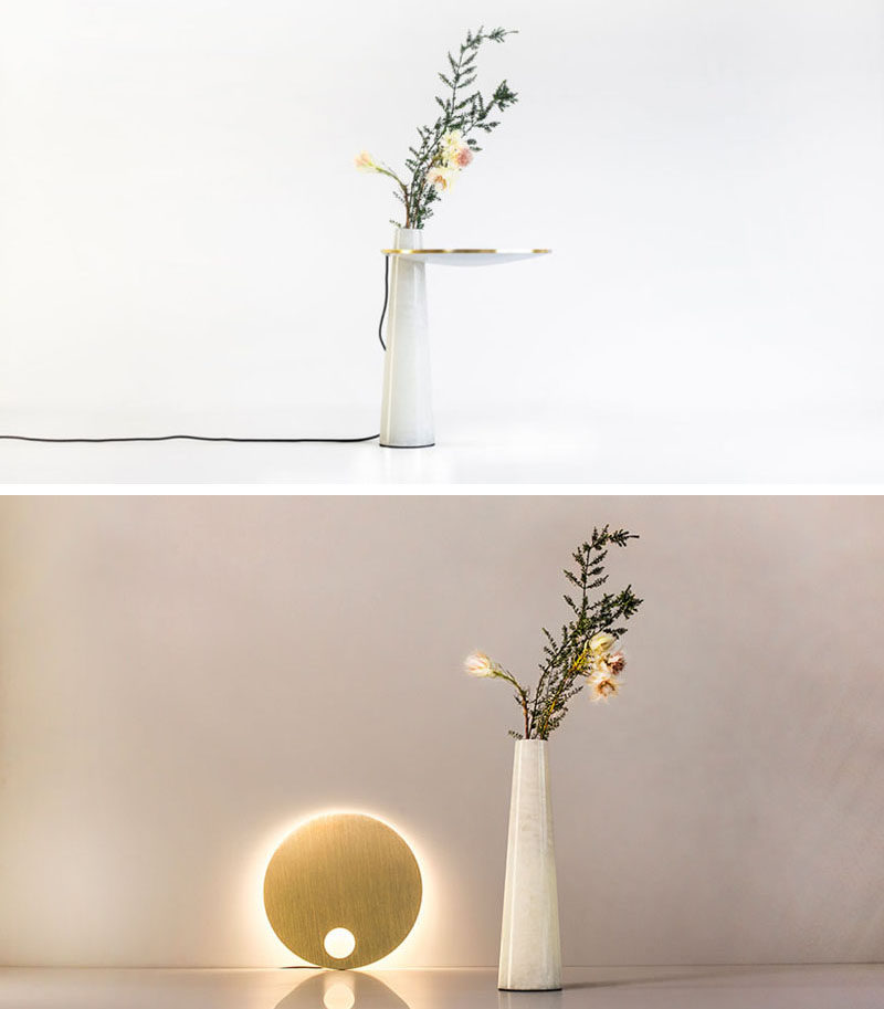 Ben Liu of Shanghai-based product design studio Pushe, has created 'Subtle Happiness', a multi-functional decor item that combines a table lamp and a vase. #Design #Decor #TableLamp #Vase