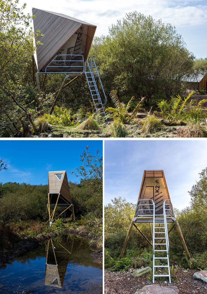 New British Design’s latest installation is the creation of four unique wilderness cabins - or ‘Kudhva’ - that are located in a disused slate quarry on Britain’s North Cornwall coast. #Cabin #Architecture