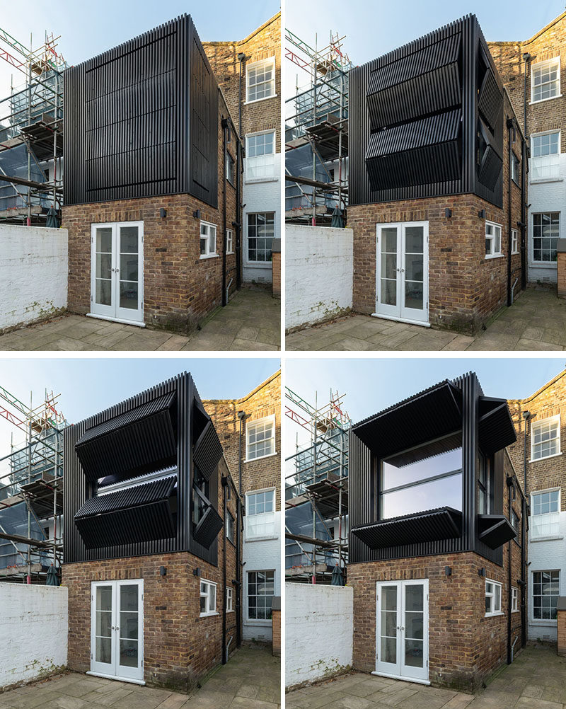 MATA Architects has completed a small first floor rear extension to a mid terrace Victorian era house in Islington, London, #ModernArchitecture #HouseExtension #Shutters