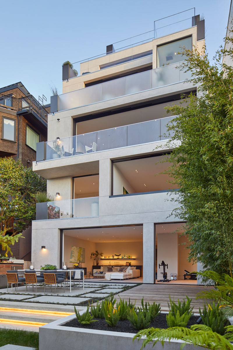 Troon Pacific has designed a multi-storey modern house in San Francisco, California, that's been inspired by wellness and has plenty of space for relaxing and reflecting. #ModernHouse #HouseDesign #Architecture