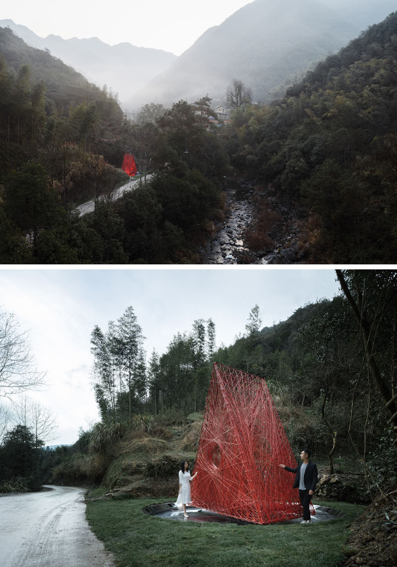 Design firm Wutopia Lab in collaboration with digital construction team RoboticPlus.AI, has recently completed a modern public art installation that's made from a woven carbon-fiber structure.