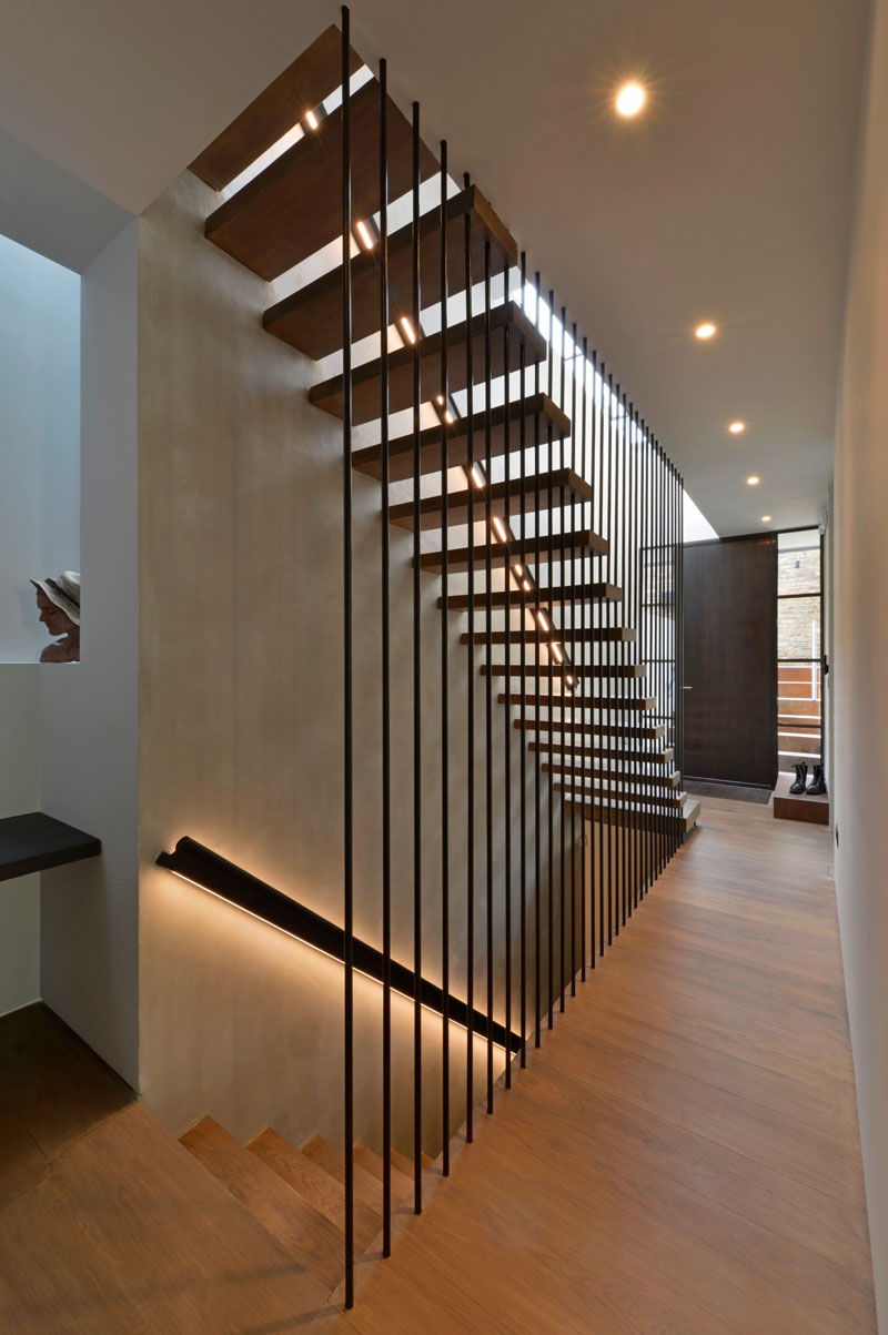 Design Detail These Wood Stairs Have A Handrail With