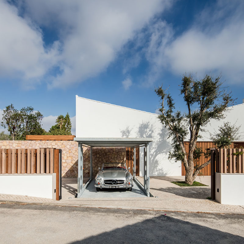 IdealPark has created a system that enables cars to be transported to different levels of the home, much like a lift, moving cars from street level to an underground garage. #CarPark #UndergroundGarage #GarageIdeas #Design #Architecture