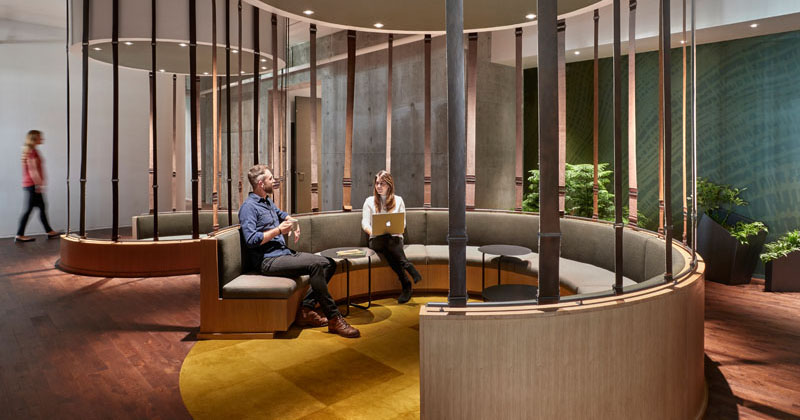 This Office's Interior Design Included Plenty Of Semi-Private Circular