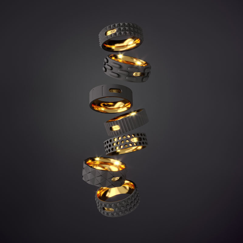 Industrial Wedding Rings by Igor Komov #WeddingRings #Design