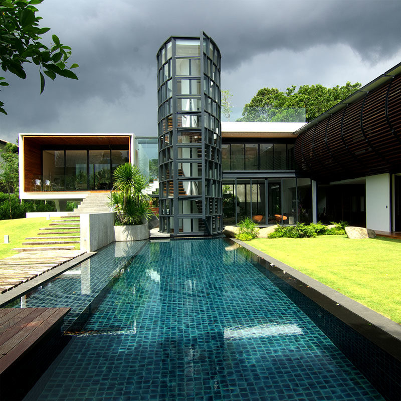 The Longhouse Residential House by Aamer Architects #Architecture #SwimmingPool #ModernHouse