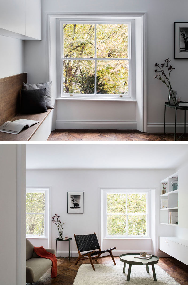 Light colored Farrow and Ball paint was used throughout the home as it has a traditional tint yet still gives a modern look. #Windows #LightColoredPaint #LightWalls