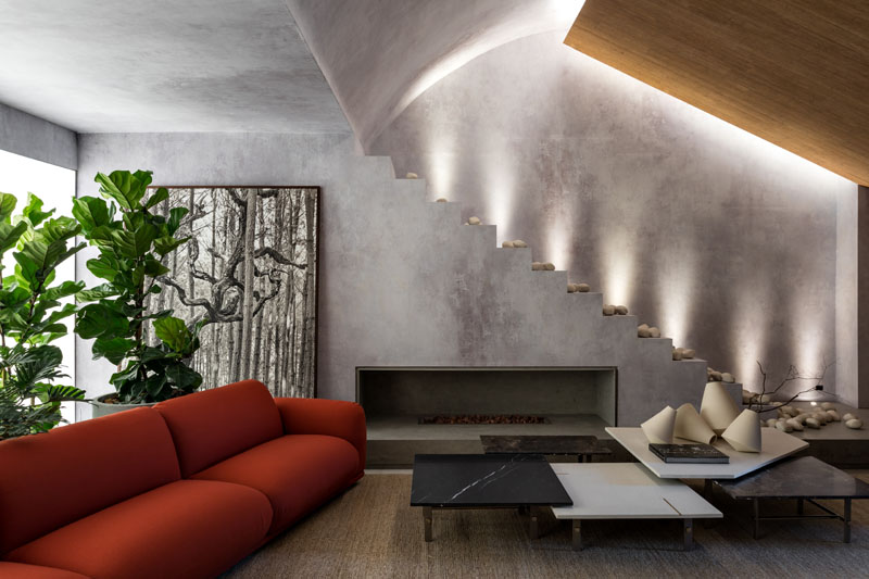Illustration of Cozy Penthouse Apartment With Earth Tones