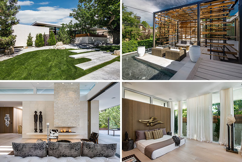 Designed by architecture firm Entasis and built by Old Greenwich Builders, this modern ranch-style house in Denver, Colorado, balances organic materials with uncomplicated design.