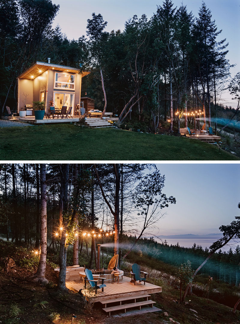 Vancouver-based design firm Trim Studio, has completed a modern and tiny cabin on Galiano Island, Canada. #TinyCabin #TinyHouse #Architecture #SmallHouse #ModernCabin