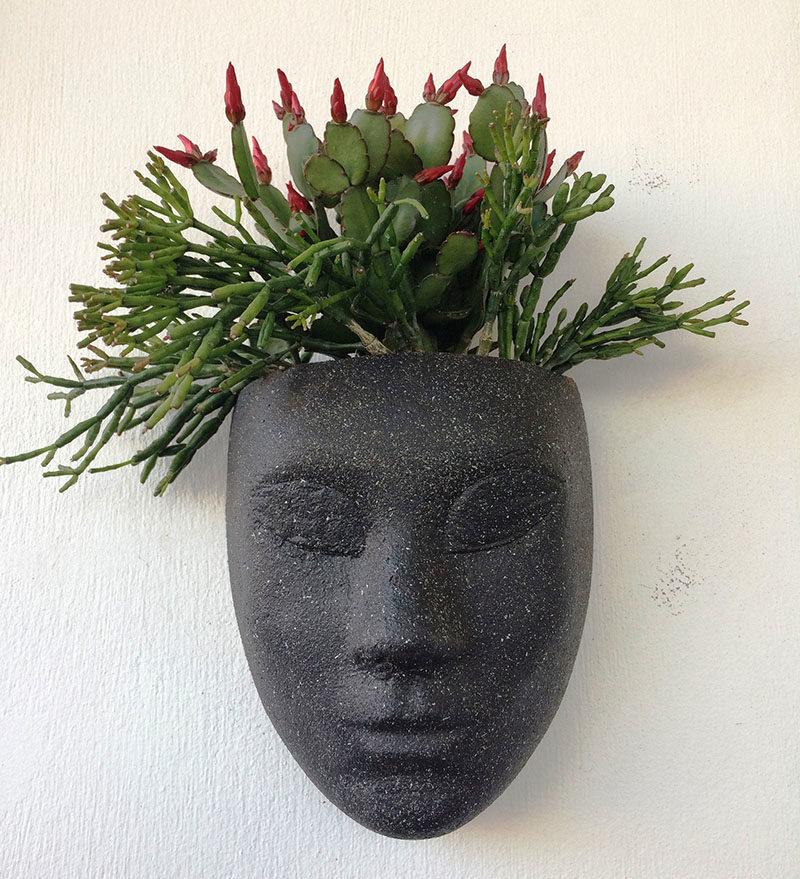 Wall Planter Ideas - HeadPlanters are a fun wall planter that allows you to create an instant personality for the sculptural face by adding succulents or cacti. #WallPlanter #WallPlanterIdeas #HomeDecor #DecorIdeas #WallArt #ModernWallArt