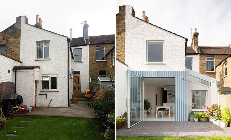 Before & After - British architecture studio CAN, have designed a modern rear side extension to open the back of this Victorian terrace house to it’s garden. #Renovation #RearExtension #HouseExtension #ModernHouseExtension #Architecture