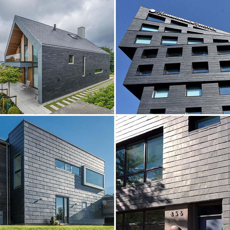 Developed alongside Danish architects and contractors, CUPACLAD offer a range of natural slate cladding systems. #Cupaclad #SlateSiding #HouseSiding #Architecture