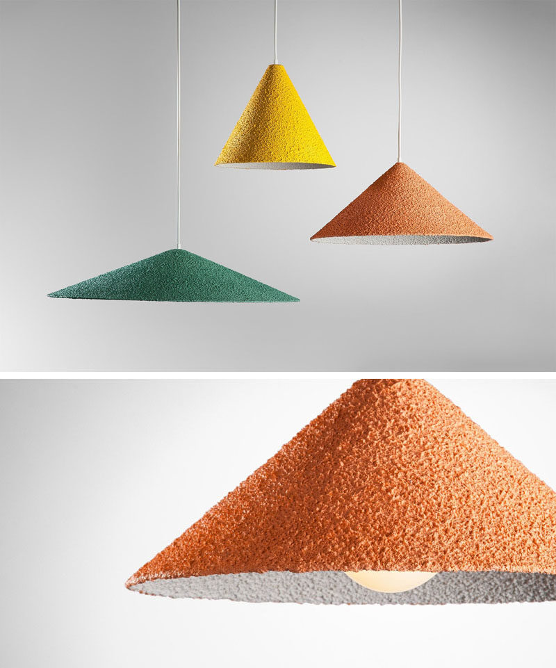 Lighting Ideas - Tel Aviv based designer Yuval Tzur has created Spritz, a modern pendant light with a simple geometric shape. #LightingDesign #LightingIdeas #ModernLighting #PendantLighting