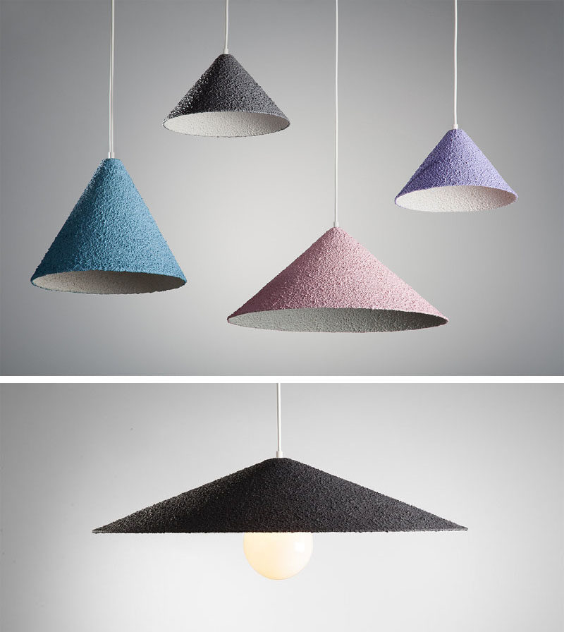 Lighting Ideas - Tel Aviv based designer Yuval Tzur has created Spritz, a modern pendant light with a simple geometric shape. #LightingDesign #LightingIdeas #ModernLighting #PendantLighting