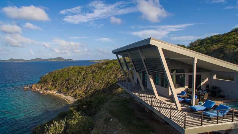 Timothy Tricker of Terra Nova Architecture, has designed a modern cottage on Saint John in the U.S. Virgin Islands. #ModernCottage #ModernArchitecture #SmallHouse #TinyHouse