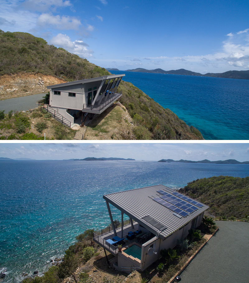Timothy Tricker of Terra Nova Architecture, has designed a modern cottage on Saint John in the U.S. Virgin Islands. #ModernCottage #ModernArchitecture #SmallHouse #TinyHouse