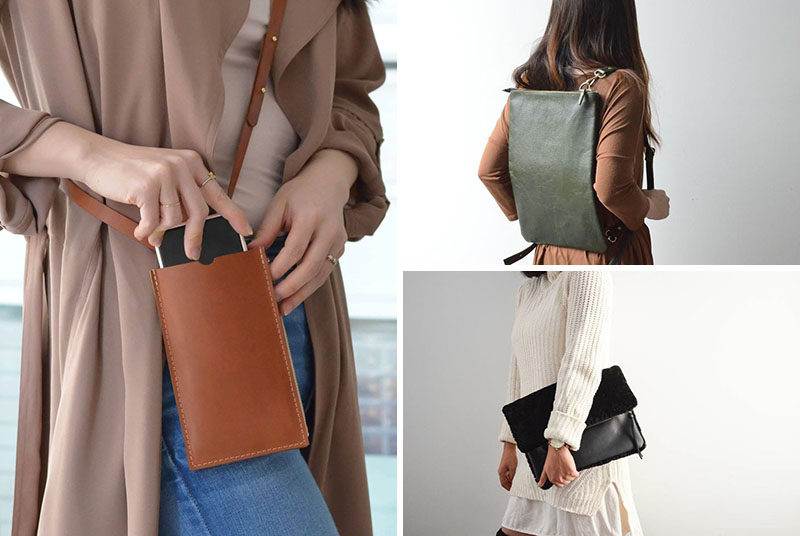 Style Ideas - This collection of modern handbags strives to combine function and versatility, but that are also refined, feminine, and minimal in their design. #ModernHandbags #StyleIdeas #MinimalistHandbags #LeatherHandbags #LeatherBackpack